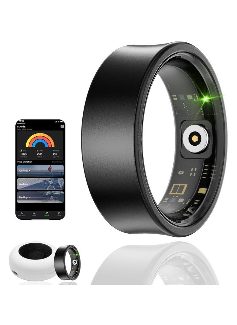 Raxoom Smart Ring, Activity & Fitness Tracker Ring for Women/Men, No APP Subscription, Fitness Tracking Smart Ring with /Heart Rate/Waterproof (Black, #11)  - Image 1
