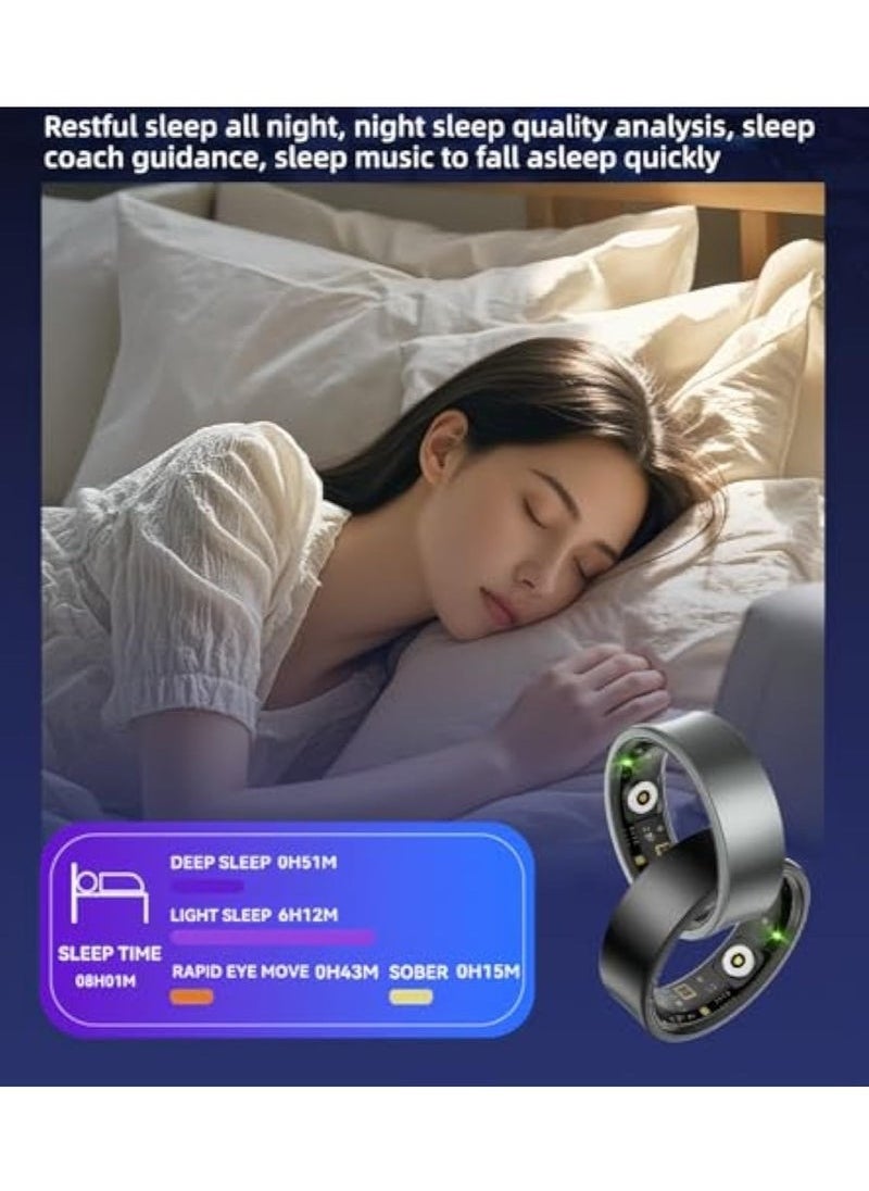 Raxoom Smart Ring, Activity & Fitness Tracker Ring for Women/Men, No APP Subscription, Fitness Tracking Smart Ring with /Heart Rate/Waterproof (Black, #11)  - Image 3