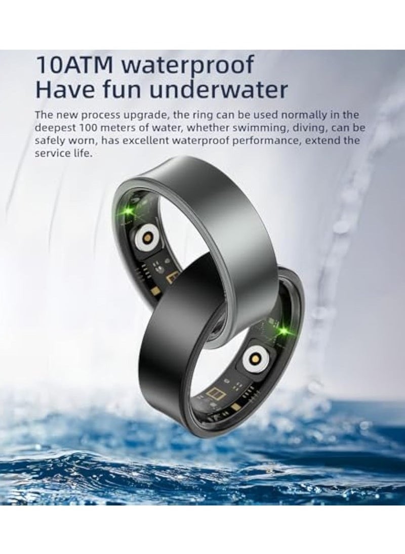Raxoom Smart Ring, Activity & Fitness Tracker Ring for Women/Men, No APP Subscription, Fitness Tracking Smart Ring with /Heart Rate/Waterproof (Black, #11)  - Image 5