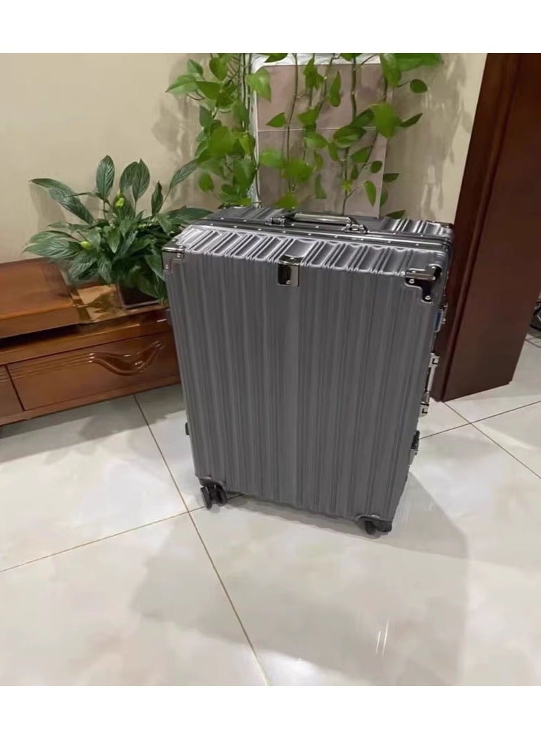 NKX Set of Three Aluminum Hard Shell Trolley Suitcases with 4 Spinner Wheels Size 20*24*28 Inches  - Image 2