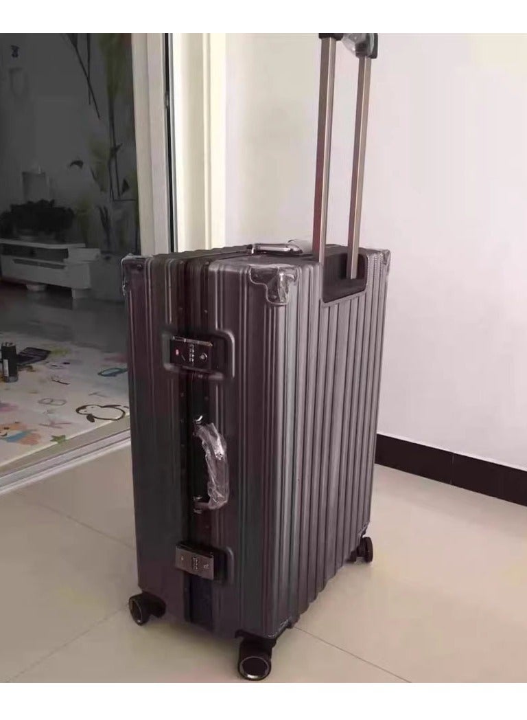 NKX Set of Three Aluminum Hard Shell Trolley Suitcases with 4 Spinner Wheels Size 20*24*28 Inches  - Image 5