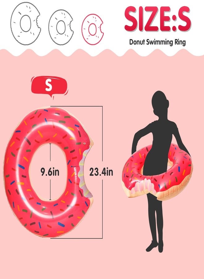 DMAR Pool Floats Donut Inflatables 23.4" Donut Pool Floats for Kids Donut Floatie Doughnut Pool Float Donut Swimming Ring for Beach Pool, 1Pcs, Pink - Image 2