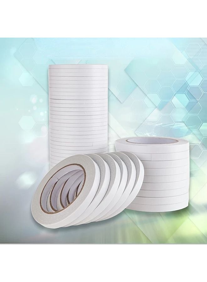 5pcs 1cm Double Sided Tape Strong Adhesive White 177 Inch Rolls for Office School DIY Crafts - Image 3