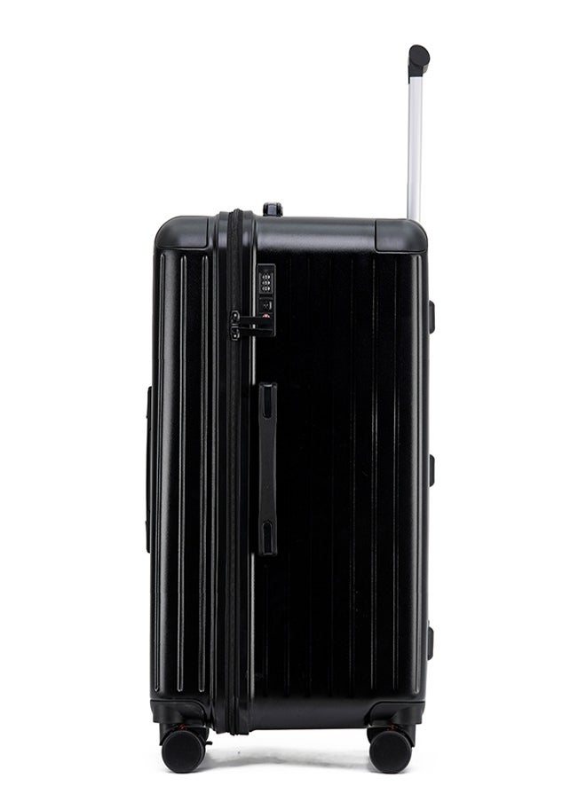 LIGHTGO 7610 black large suitcase ABS mix PC Suitcase Trunk case check in luggage 29inch with TSA travel case