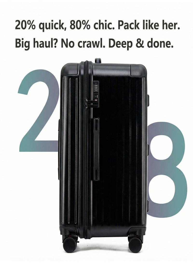 LIGHTGO 7610 black large suitcase PC Suitcase Trunk case check in luggage 29inch with TSA travel case - Image 5