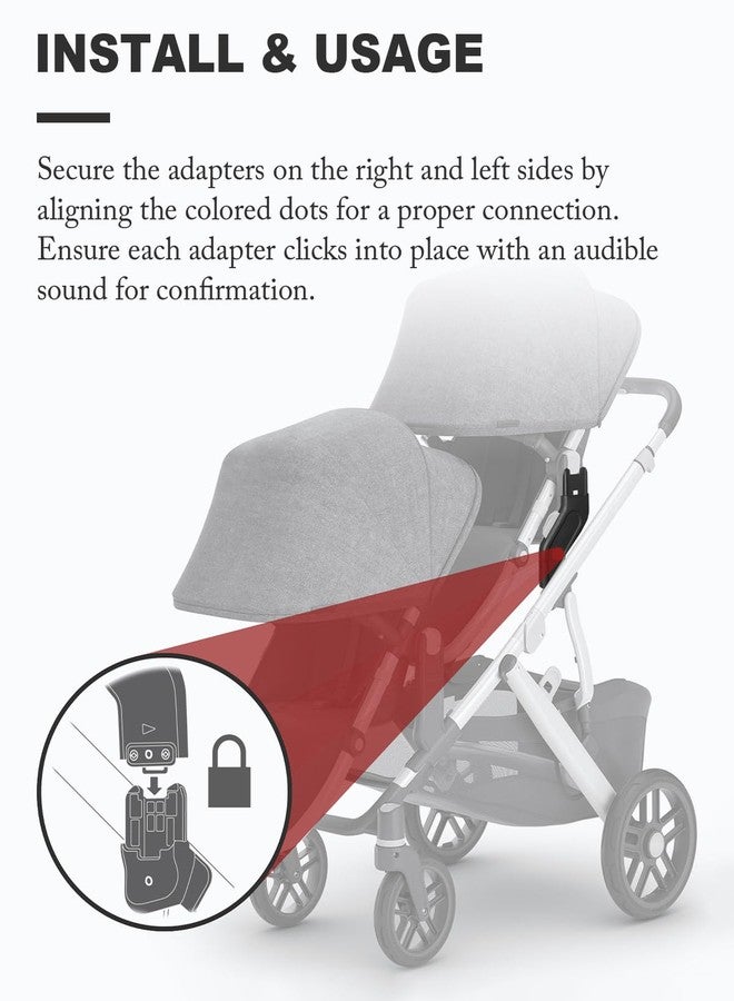 ملحقات المحول العلوي متوافقة مع عربات الأطفال/المهد من طراز UPPAbaby Vista و Vista V2 و Vista V3 ومقاعد الأطفال الصغار ومقاعد السيارات للأطفال الرضع (Aria و Mesa V2 و Mesa Max) - Image 3