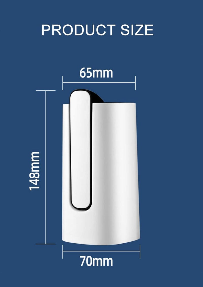 HETZON SALES 5 Gallon Foldable Water Bottle Pump, Portable Wireless Electric Water Bottle Pump, USB Rechargeable Automatic Drinking Water Dispenser, Ideal for Home, Kitchen, Office, Outdoor (White) - Image 3