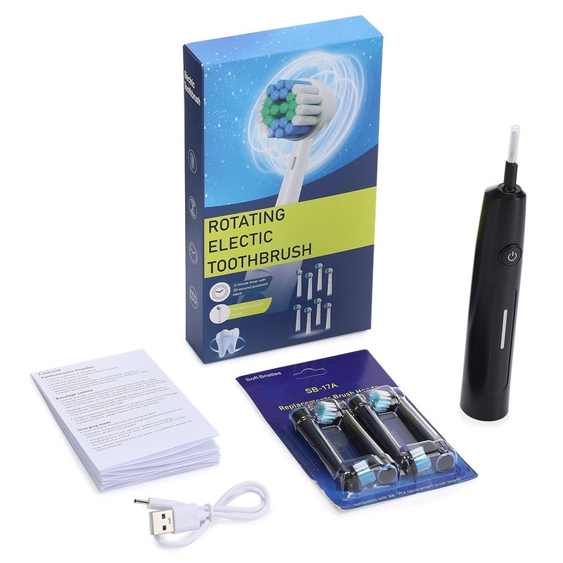 HailiCare Smart Rotating Electric Toothbrush Rechargeable Rotary with 4 Heads Replacement Electric Toothbrush for Adults Soft - Image 1