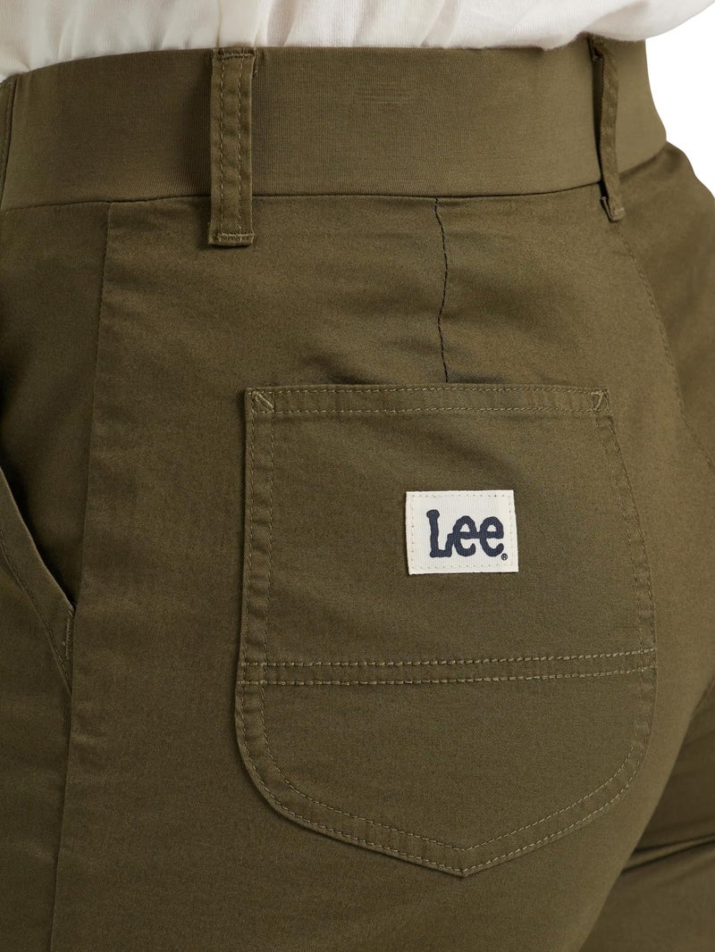 Lee Women's Ultra Lux Comfort with Flex-to-Go Utility Skimmer Capri Pant Olive Night 18 - Image 3