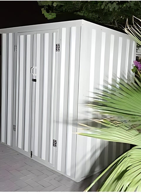 QuadBliss GARDEN STORAGE SHED with  Base | 205cm L x 105cm W x 200cm H | Secure and Durable | Lockable Design | Rust and Water-Resistant/ Hinge door.