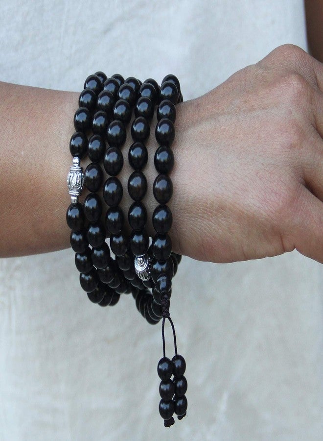 DharmaObjects خرز التأمل التبتي 108 من خشب الأبنوس من دارما أوبجيكتس للرحمة (خشب الأبنوس) - Image 4