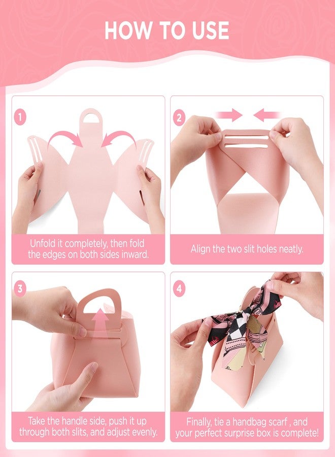 Vane Oak Money Pull Box for Cash, Surprise Money Boxes with Ribbon Leather Mini Bags with 30 Pcs Transparent Bags for Birthday Party Christmas (Pink) - Image 5