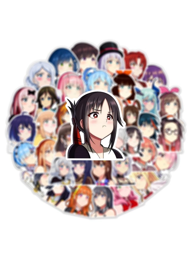 NIBEMINENT 50 Pcs Pouting Anime Characters Collection Deco Kit Waterproof Stickers, High Definition Printing Bright Colors, Suitable for Laptop Skateboard Luggage Water Bottle Guitar DIY - Image 3