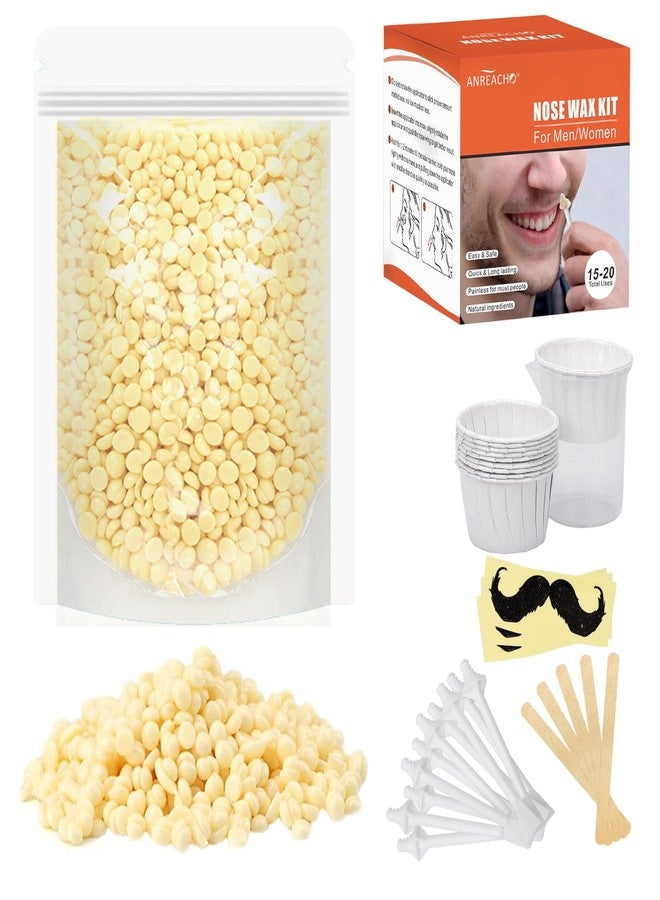 ANREACHO Nose & Ear Hair Wax Kit for Men & Women, 100g Wax with 20 Applicators, Safe Home Grooming Solution for Painless 15-20 Time Usage - Image 1