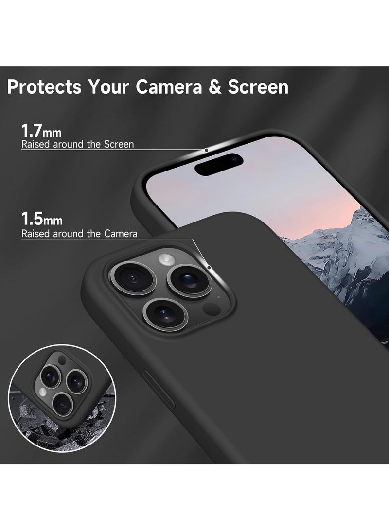 JAJEEK "New Soft Liquid Silicone Gel Case for iPhone 16 Pro Max – Full Body Shockproof Protection, Matte Finish & Soft Microfiber Lining (Black)" - Image 3