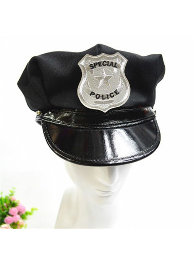 Soochat Police Hat Cop Hat Policeman Cap Police Cosplay Halloween Party Accessories - Image 3