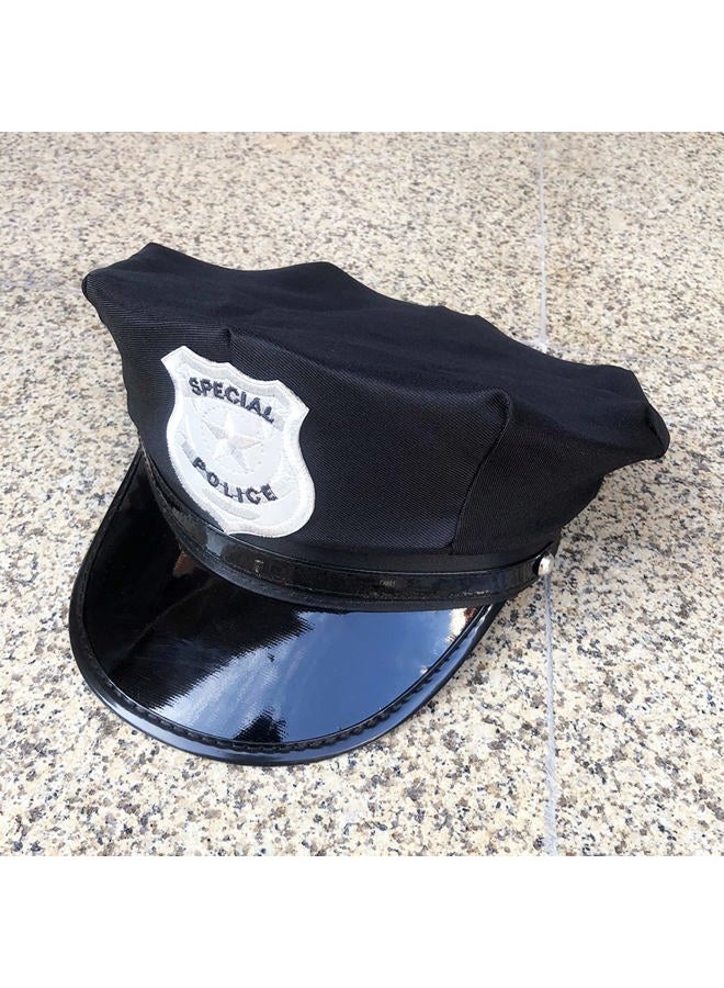 Soochat Police Hat Cop Hat Policeman Cap Police Cosplay Halloween Party Accessories - Image 5