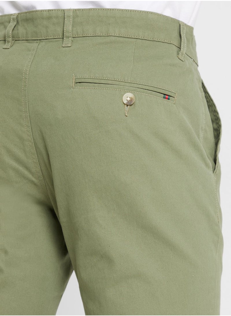 Thomas Scott - Thomas Scott Men Olive Green Joggers Trousers - Image 1