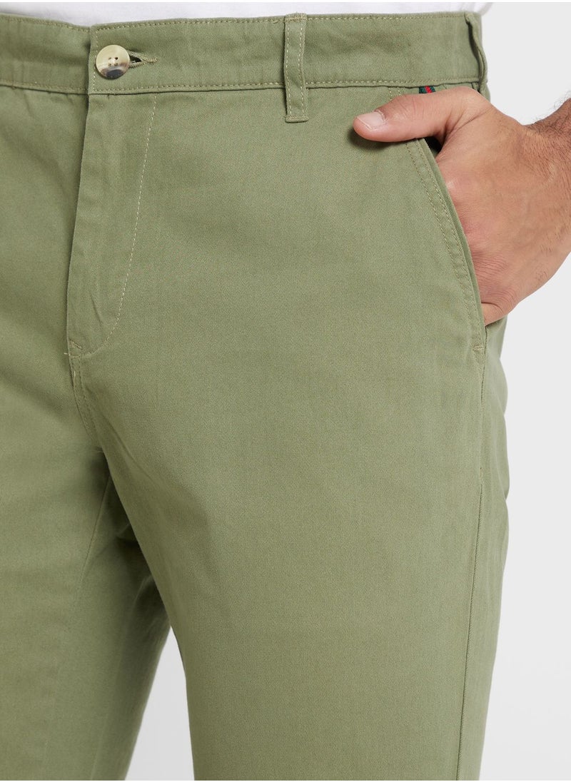 Thomas Scott - Thomas Scott Men Olive Green Joggers Trousers - Image 1