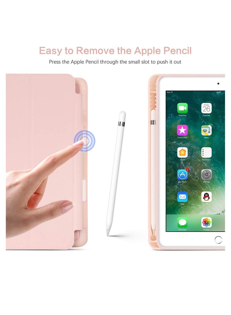 iPad 6th Generation Case, iPad 5th Generation Case with Pencil Holder, Premium Folio Folding Stand Smart Auto Wake/Sleep Case Cover for Apple iPad 9.7 Inch 2018/2017 (Pink) - Image 3