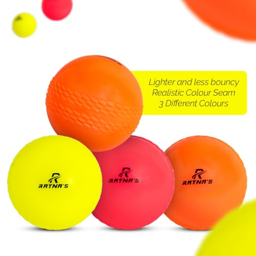 RATNA'S Synthetic Material Wind Ball 6 Pcs for Cricket, Soft Lightweight Balls with Realistic Colour Seam, for Kids 5+ Years, Multicolor - Image 2