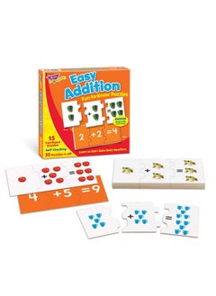 Trend Enterprises : Fun-To-Know Puzzles: Easy Addition, Learn To Add & Solve Basic Equations, 15 Three-Piece Two-Sided Puzzles, Self-Checking, 30 Puzzles Total, For Ages 4 And Up  - Image 3