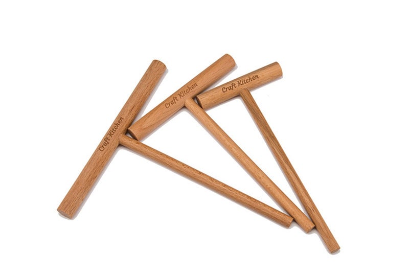KitchenCraft Craft Kitchen Crepe Spreader and Spatula Set - 4 Piece (Crepe Spatula 14" and 3.5", 5", 7" Crepe Spreaders) All Natural Beechwood and Finish - Comfortable Sizes Will Fit Any Crepe Pan - Made - Image 3