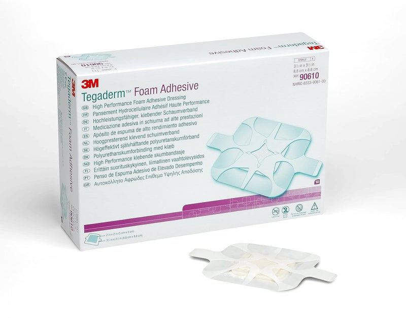 Tegaderm 3M Tegaderm Foam Adhesive Dressing 90610 10 DressingsCTN 4 CTNCS - Image 1