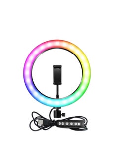 MJ26 RGB LED Ring Light 26cm 10-inch multicolor off white light with Phone Clip wall Phone Video Beauty Fill Light - TikTok Light - Musically Light