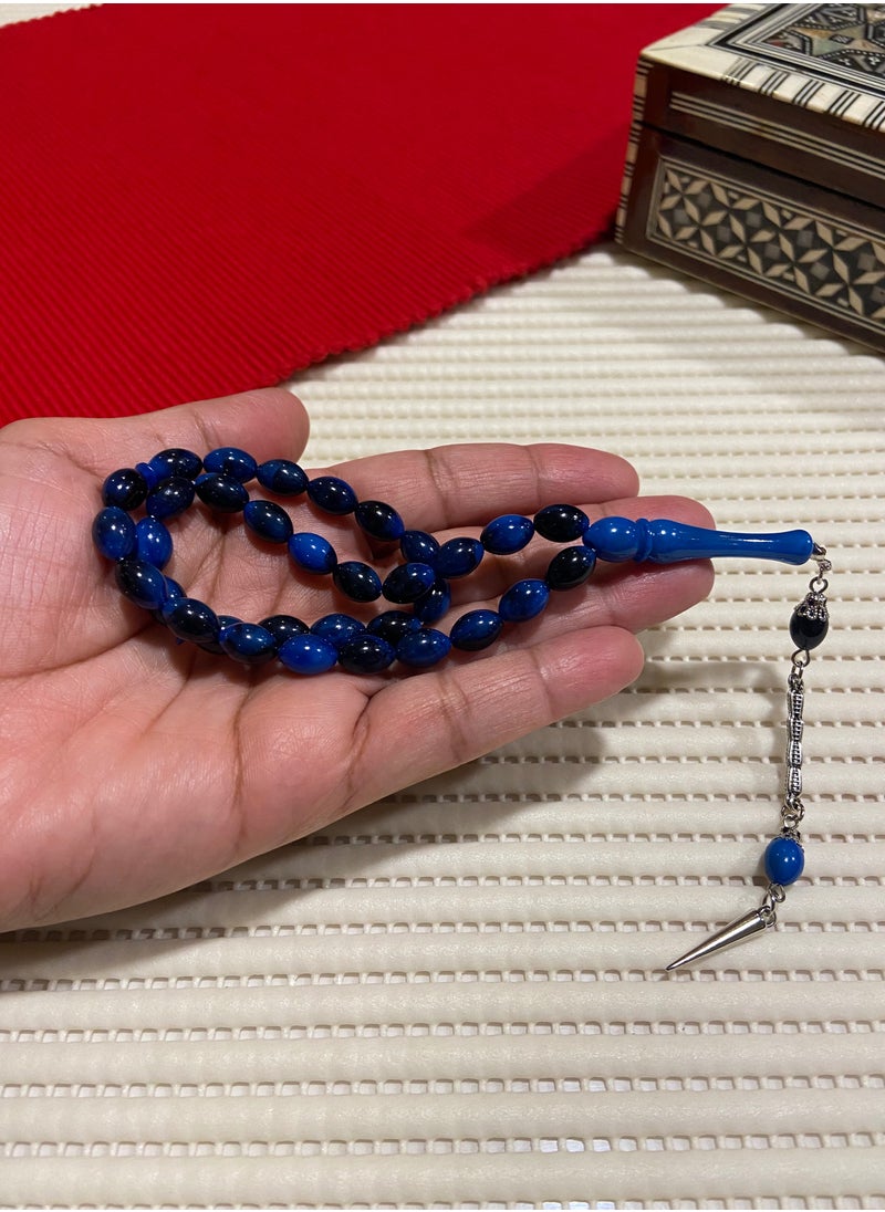 just naturals - Small Faturan Bakelite Prayer Beads For Men 33 Beads Size 8mm x 10.5mm - Image 1