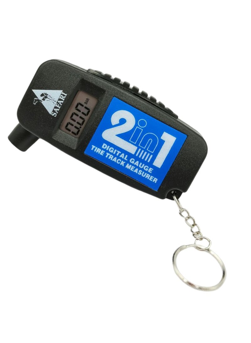 Safari Safari Digital Tire Pressure Gauge 2 in 1 LCD Air Pressure Tester and Tire Tread Depth Measurer for Cars Trucks Motorcycles Bicycles Portable Keychain Design Energy Saving Anti Slip- TG-50  - Image 4