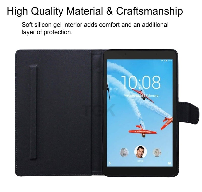 TGK Leather Flip Stand Cover with TPU Back Case for Lenovo Tab E7 Tb-7104I Tablet 7 inch - Black - Image 3