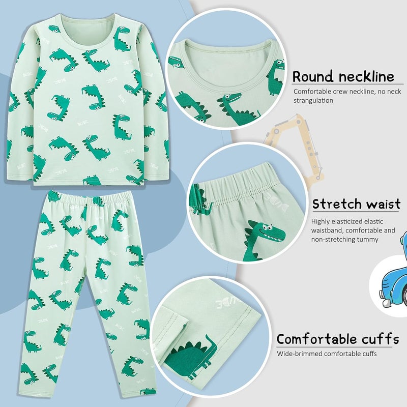 Kids Pyjamas Set Boys Girls Long Sleeve and Trouser Cotton 2-10 Years - Image 2