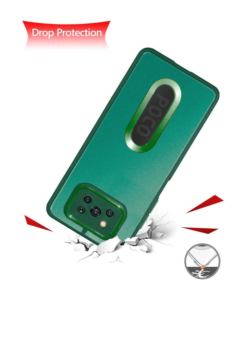 Wtech Xiaomi Poco X3 4G 2021 / Poco X3 Pro 4G 2020 Soft Transparent TPU Silicone Ultra Thin Phone Stylish Electroplated Camera Border Back Case Cover - Dark Green - Image 4