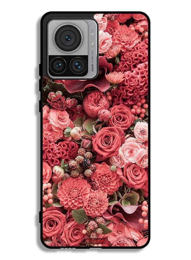 Tolwak Motorola Edge 30 Ultra Protective Case Cover Peach Roses - Image 1