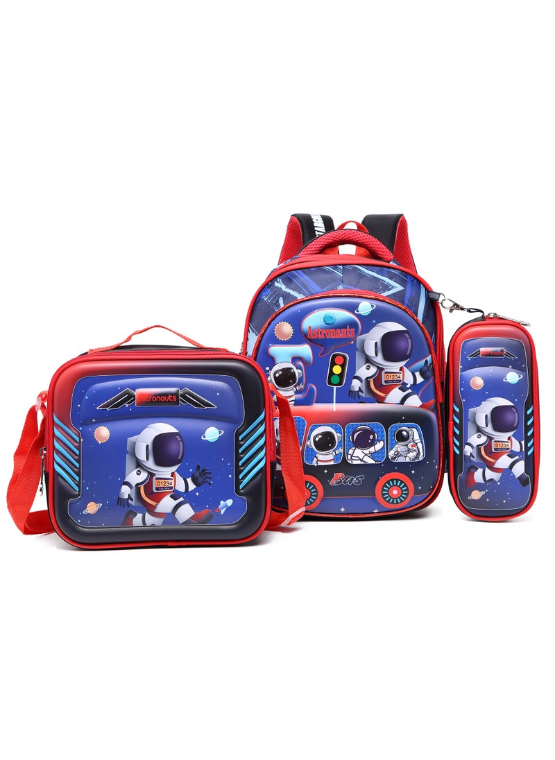 Stargold Baby Backpack 3Pcs Combo For Baby Boys With Adjustable Strap For School 12 Inch 