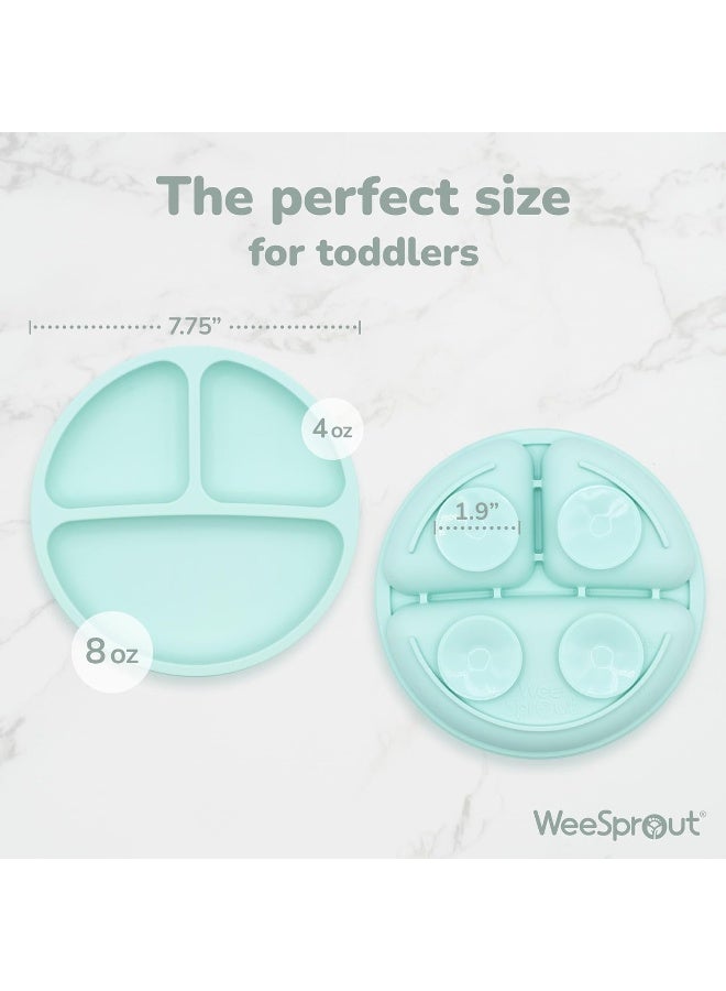 وي سبراوت Suction Plates with Lids for Babies  Toddlers - Image 2