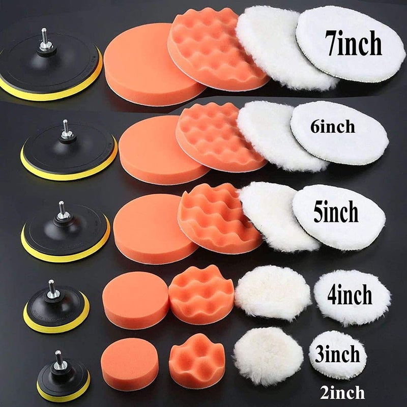 DIY Crafts DIY Crafts CT-DIY-HI-34052 6 Pcs Gross Polishing Buffing Pads Kit Car Polisher Drill Adapter Car Polish Sponge Wheel Kit  - Image 4