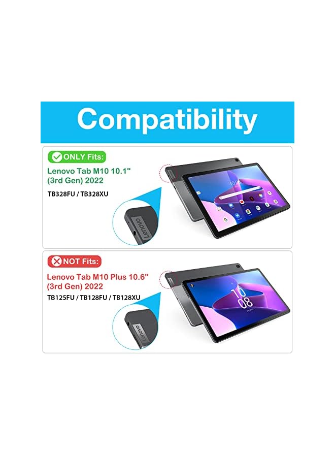 Raxoom For Lenovo Tab M10 Case 10.1 Inch 2022 3Rd Gen, Slim Light Cover Trifold Stand Hard Shell Folio Smart Protective Case For Lenovo Tab M10 10.1'' Tb328Fu / Tb328Xu With Auto Sleep/Wake –Black - Image 2