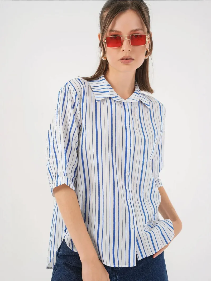 BIG DART BDART Striped Poplin Shirt
