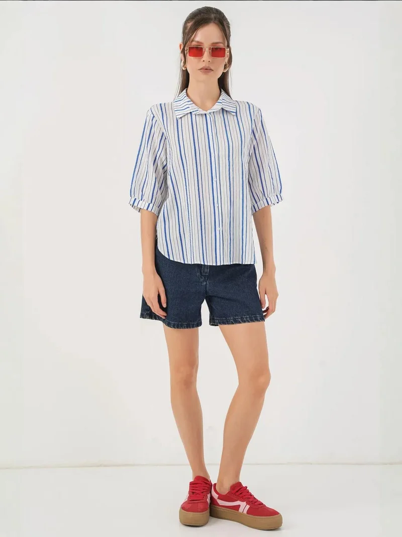 BIG DART BDART Striped Poplin Shirt