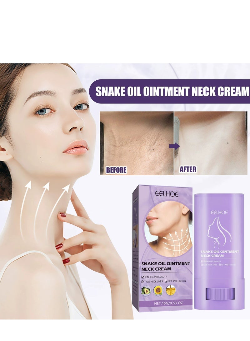 EELHOE Samuwac Lifting and Firming Neck, Samuwac Neck Care Stick - Anti-Wrinkle Neck Firming Cream with Snake Oil & Jojoba Seed Oil for Tightening, Lifting & Nourishing, Firming Neck Cream for Women 15g - Image 2