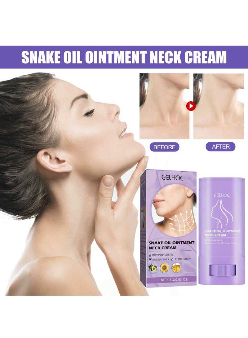EELHOE Samuwac Lifting and Firming Neck, Samuwac Neck Care Stick - Anti-Wrinkle Neck Firming Cream with Snake Oil & Jojoba Seed Oil for Tightening, Lifting & Nourishing, Firming Neck Cream for Women 15g - Image 5