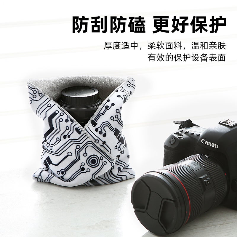 Camera Lens Pouch Self-Adhesive Magic Cloth For Mirrorless And Dslr Lens Storage - Image 5