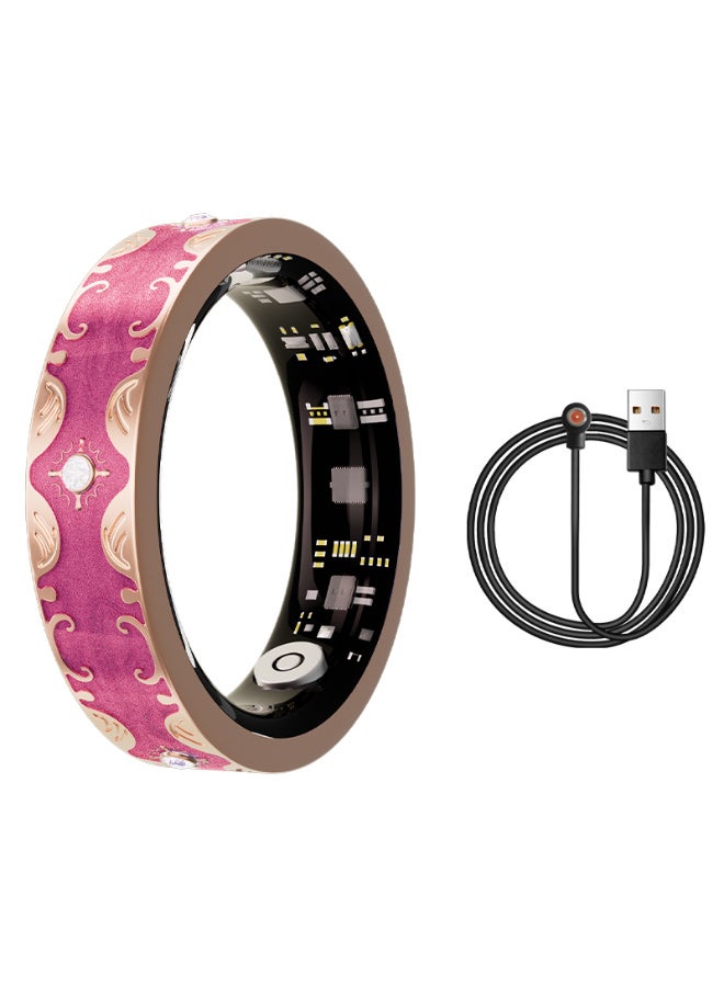 ZESITH Enamel Smart Ring, Bluetooth 5.0 Full Health Monitor, Non-fading Elegant Ring with Magnetic Charger - Rose Red 8# - Image 2