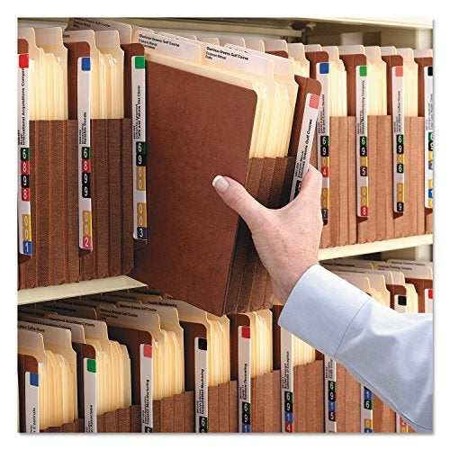 Smead جيب سمياد بنهاية علامة، علامة مقطوعة مستقيمة معززة، توسيع 5-1/4"، حجم خطاب عريض إضافي، أحمر مع جيب بني داكن، 10 في العلبة (73691) - Image 4