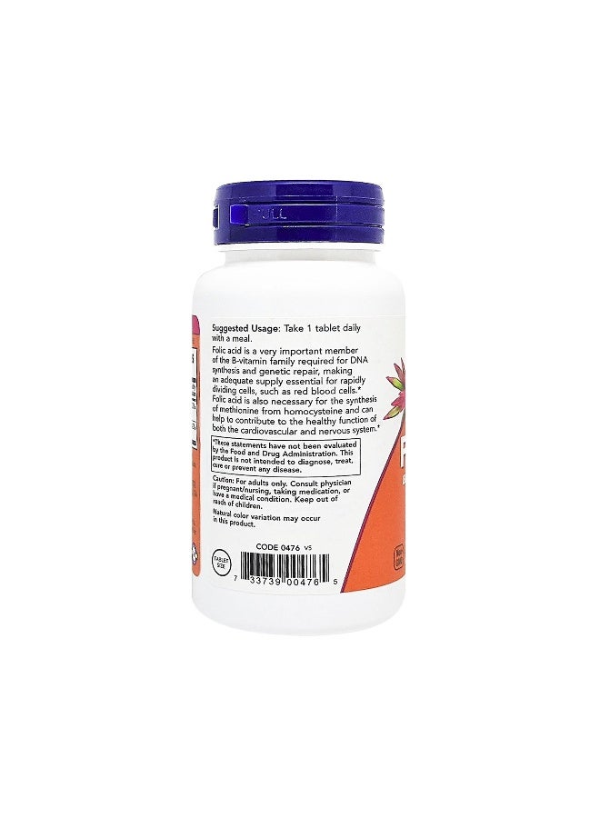Now Foods Now Folic Acid 800 mcg with Vitamin B-12 250 Tablets - Image 3