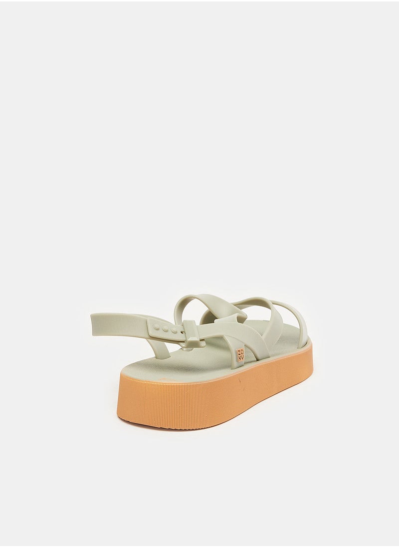 Zaxy - ZAXY URBAN SAND PLAT AD SANDAL/GREEN/BEIGE - Image 1