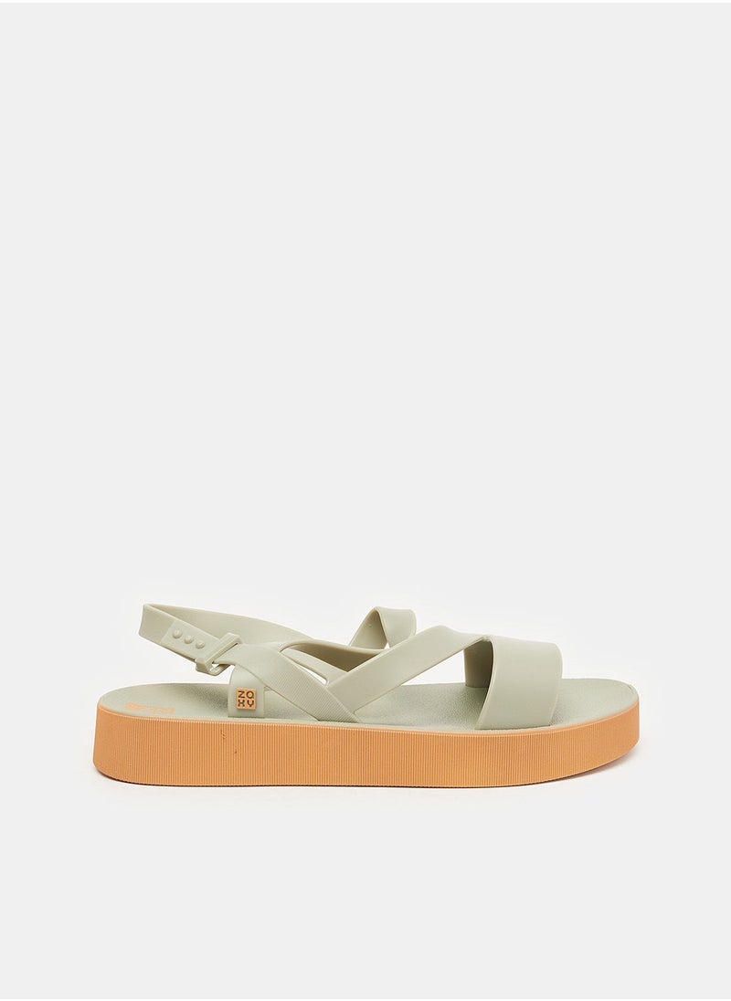 Zaxy - ZAXY URBAN SAND PLAT AD SANDAL/GREEN/BEIGE - Image 1
