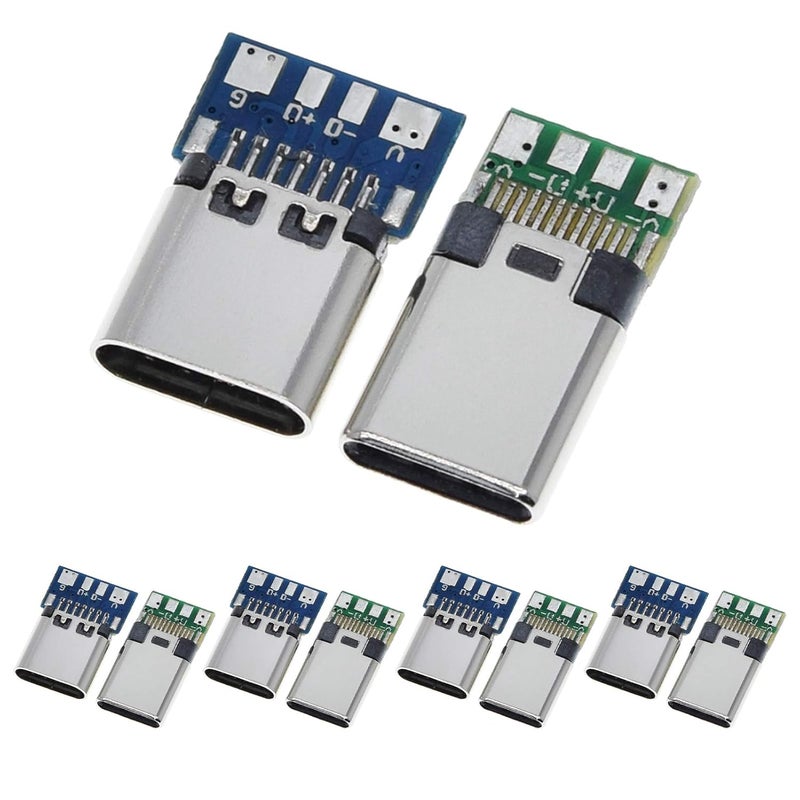 انمبست 10 قطع موصل USB 3.1 من النوع C 24 دبوس ذكر وأنثى مقبس محول لتلحيم الأسلاك والكابلات لوحة PCB 24P وحدة دعم - Image 1